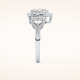 2.17 CT Heart Shaped Three Stone Moissanite Engagement Ring