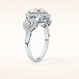 2.17 CT Heart Shaped Three Stone Moissanite Engagement Ring