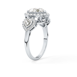 Heart Three Stone Lab Grown Diamond Engagement Ring