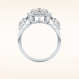 2.17 CT Heart Shaped Three Stone Moissanite Engagement Ring