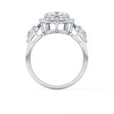 Heart Three Stone Lab Grown Diamond Engagement Ring