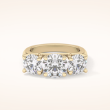 1.92 CT Round Shaped Three Stone Moissanite Engagement Ring