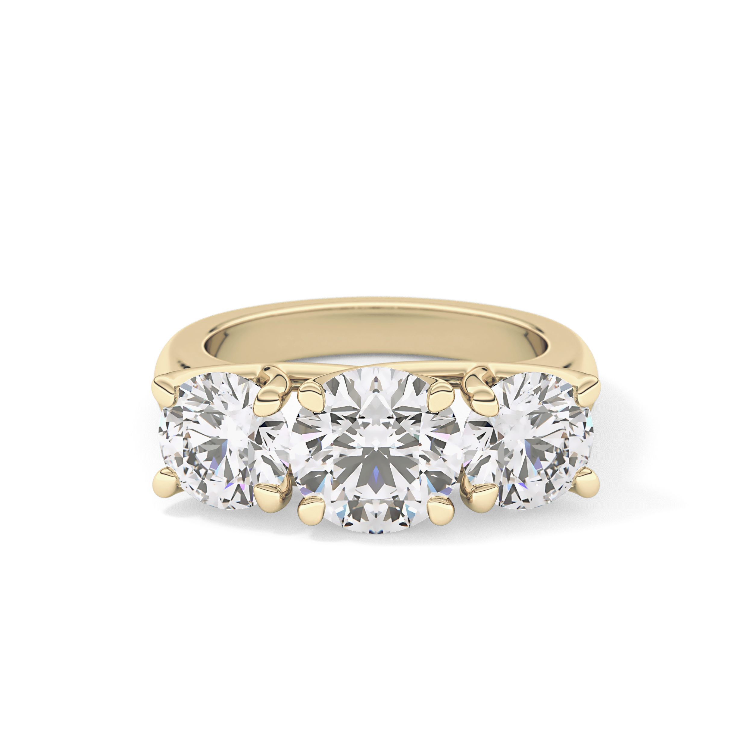 Round Three Stone Lab Grown Diamond Engagement Ring