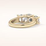 1.92 CT Round Shaped Three Stone Moissanite Engagement Ring
