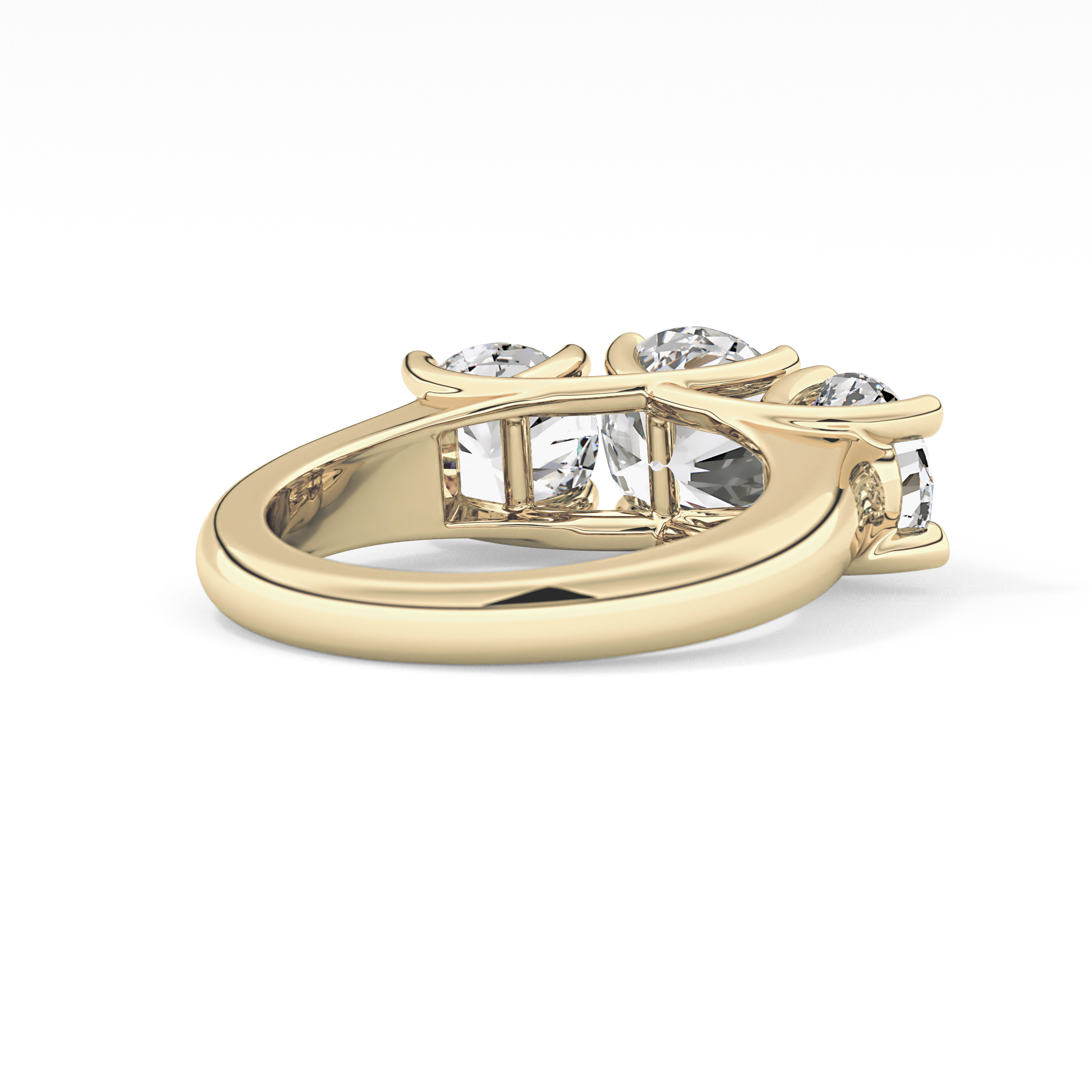 Round Three Stone Lab Grown Diamond Engagement Ring