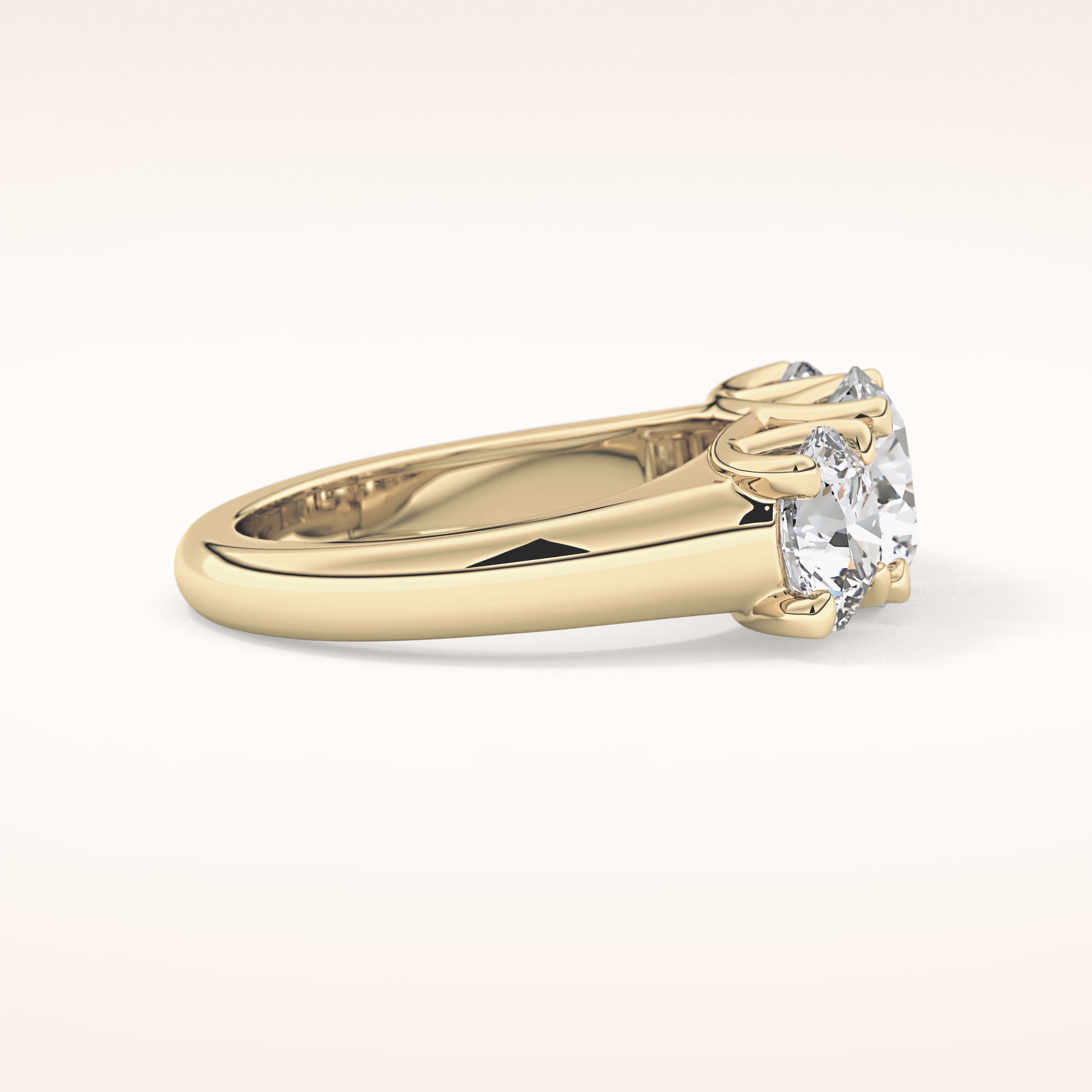 1.92 CT Round Shaped Three Stone Moissanite Engagement Ring