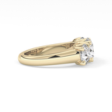 Round Three Stone Lab Grown Diamond Engagement Ring