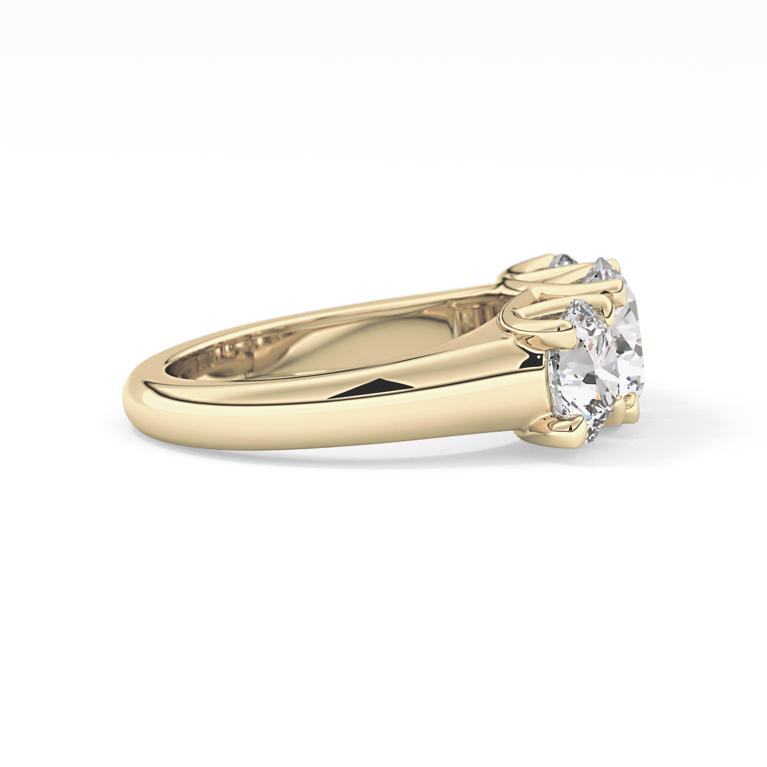 Round Three Stone Lab Grown Diamond Engagement Ring