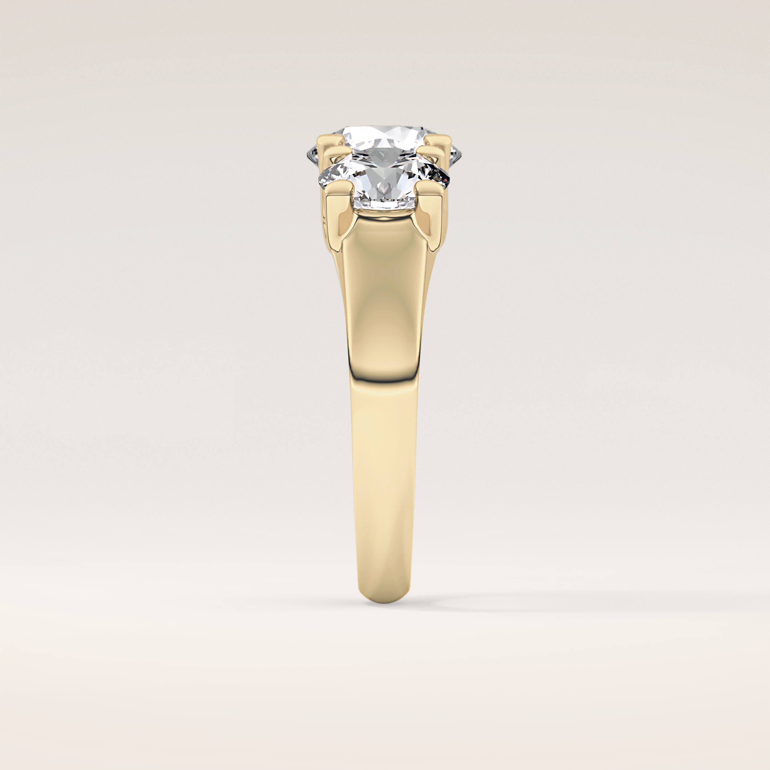 1.92 CT Round Shaped Three Stone Moissanite Engagement Ring