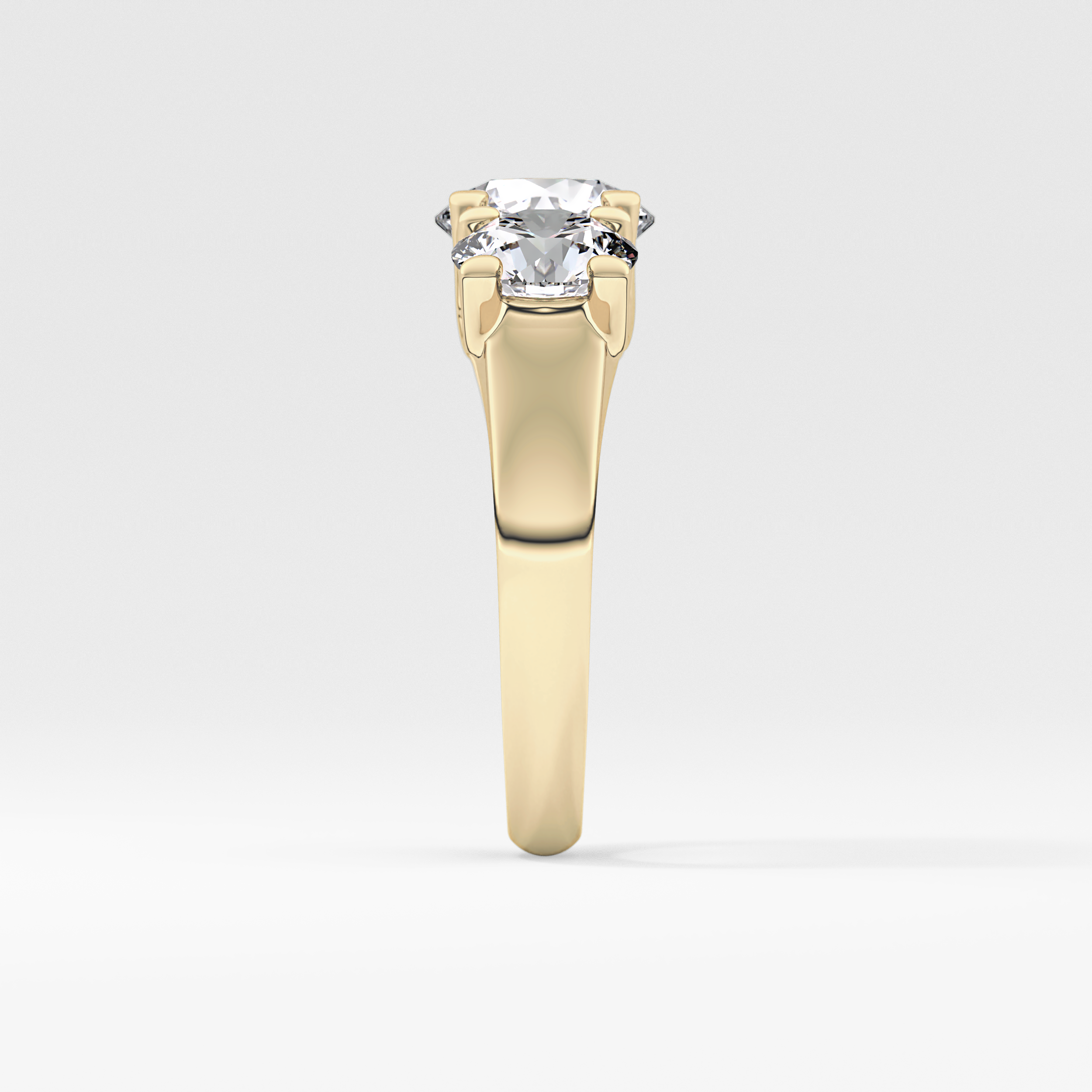 Round Three Stone Lab Grown Diamond Engagement Ring
