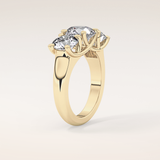 1.92 CT Round Shaped Three Stone Moissanite Engagement Ring