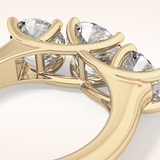 1.92 CT Round Shaped Three Stone Moissanite Engagement Ring