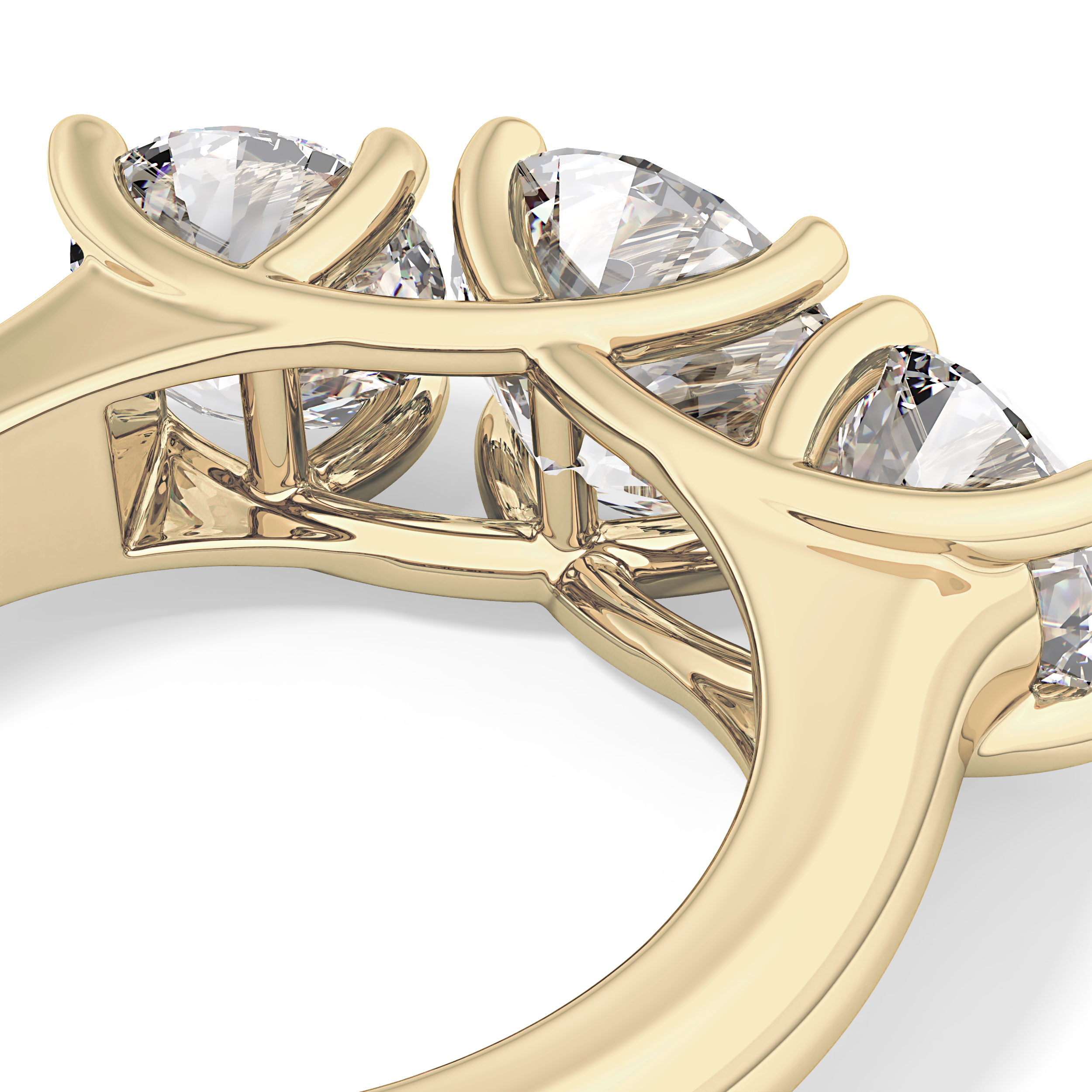 Round Three Stone Lab Grown Diamond Engagement Ring