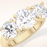 1.92 CT Round Shaped Three Stone Moissanite Engagement Ring