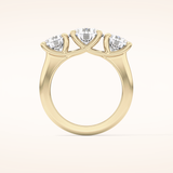 1.92 CT Round Shaped Three Stone Moissanite Engagement Ring