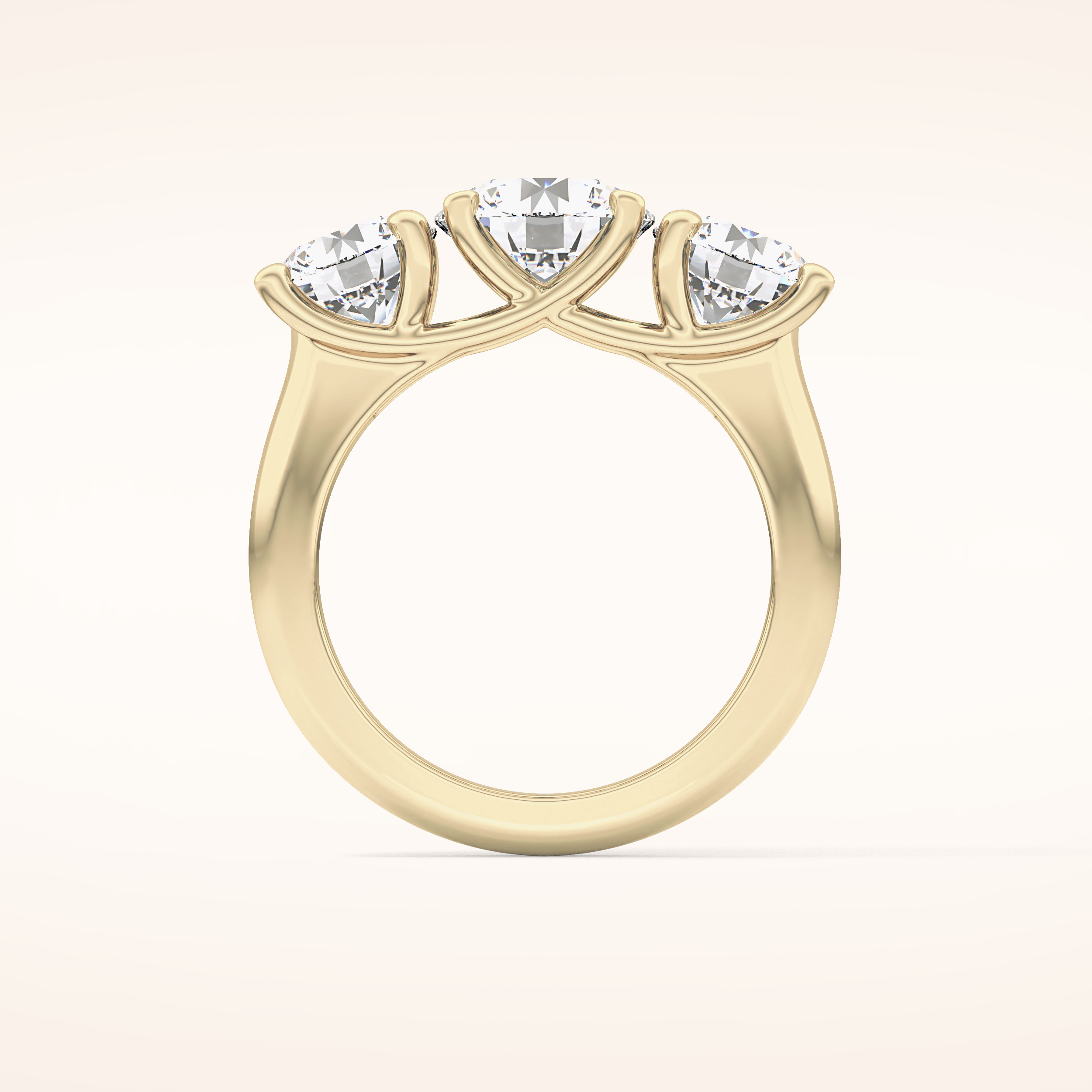 1.92 CT Round Shaped Three Stone Moissanite Engagement Ring