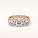 1.92 CT Round Shaped Three Stone Moissanite Engagement Ring