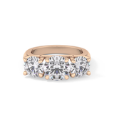 Round Three Stone Lab Grown Diamond Engagement Ring