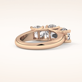 1.92 CT Round Shaped Three Stone Moissanite Engagement Ring