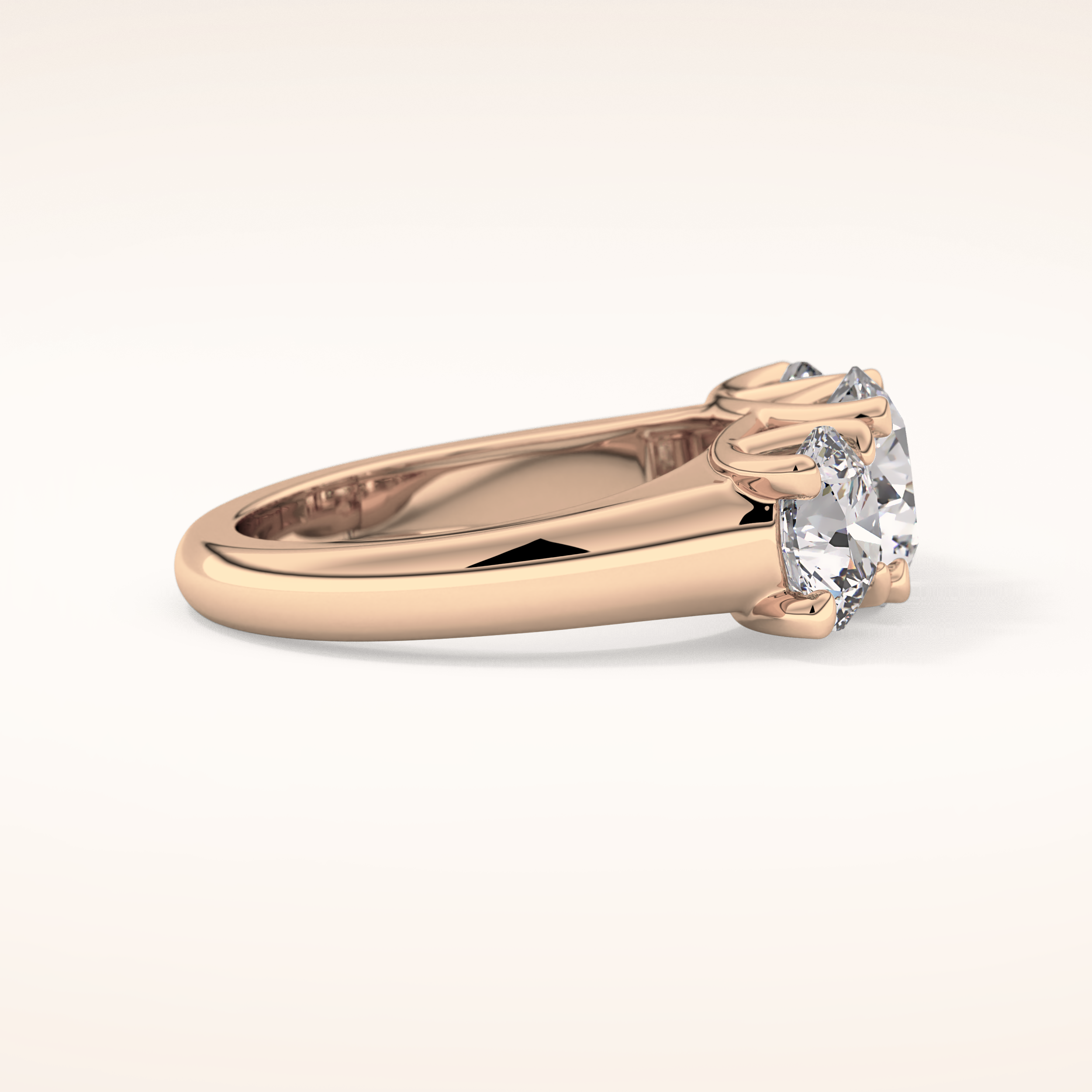 1.92 CT Round Shaped Three Stone Moissanite Engagement Ring