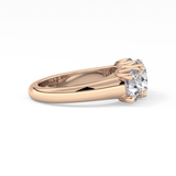 Round Three Stone Lab Grown Diamond Engagement Ring
