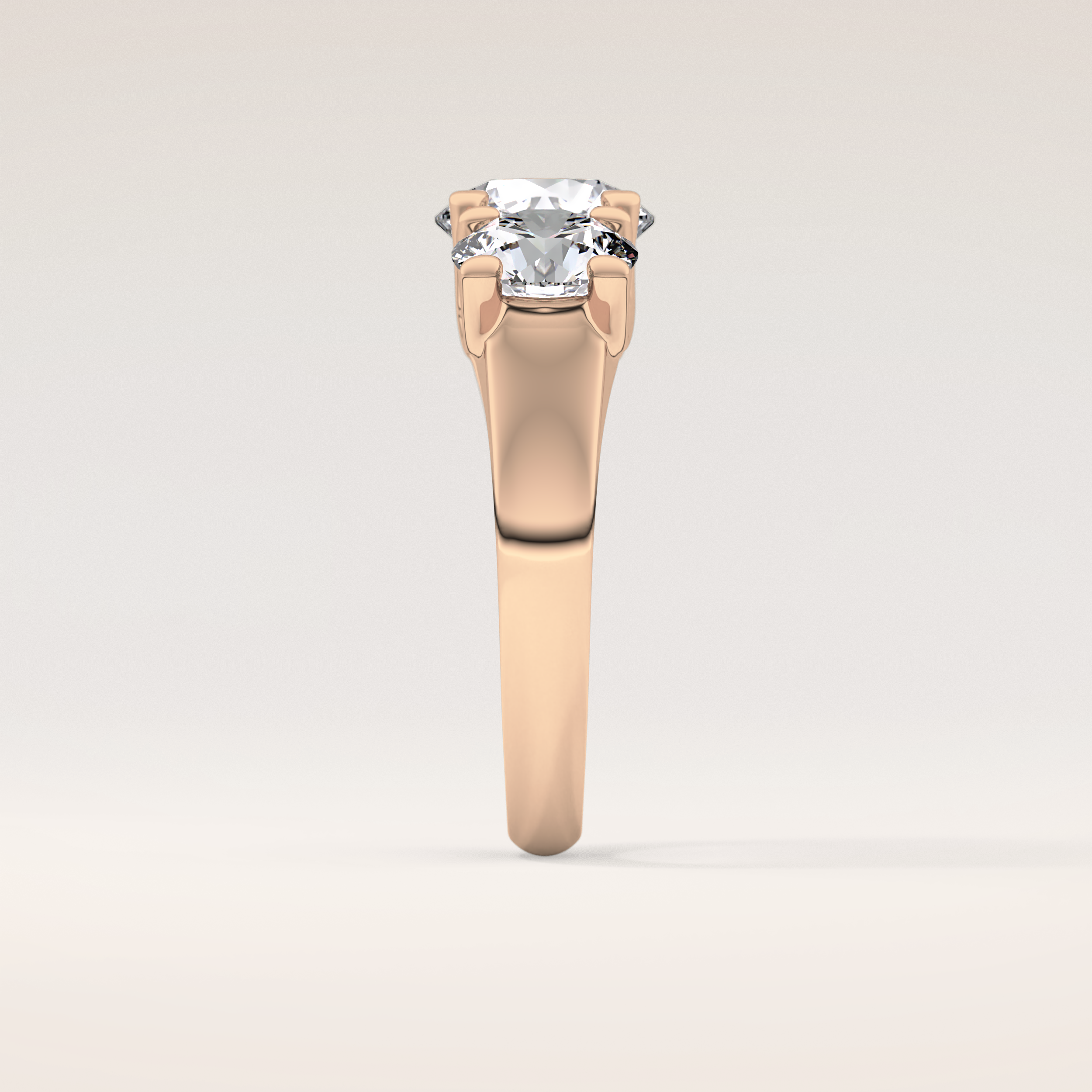 1.92 CT Round Shaped Three Stone Moissanite Engagement Ring