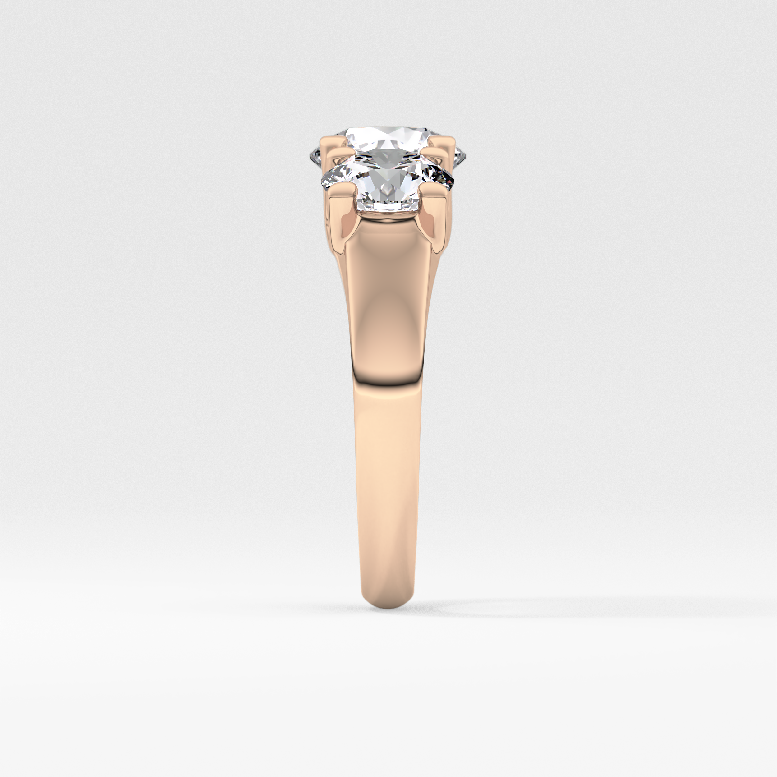 Round Three Stone Lab Grown Diamond Engagement Ring