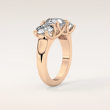 1.92 CT Round Shaped Three Stone Moissanite Engagement Ring