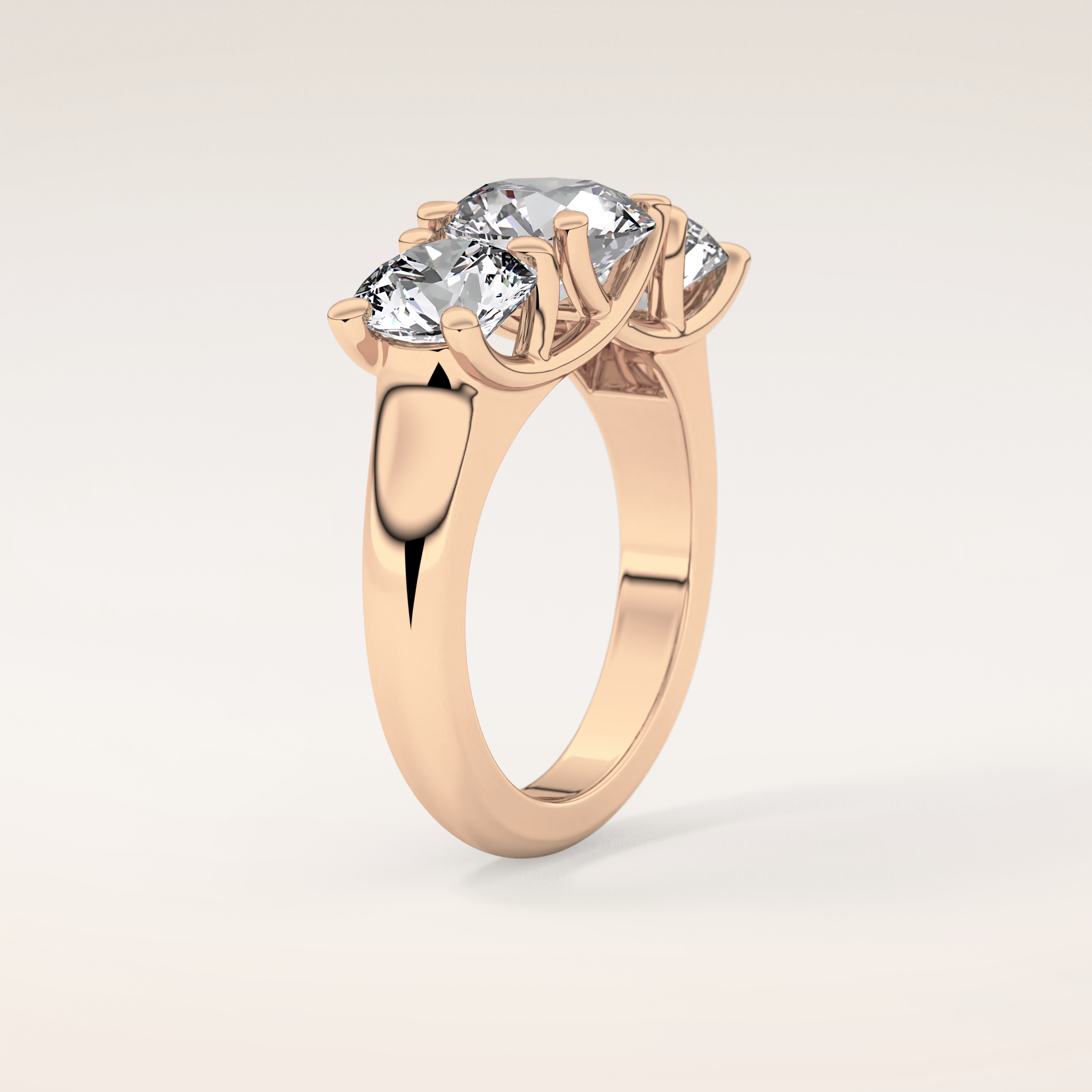 1.92 CT Round Shaped Three Stone Moissanite Engagement Ring