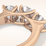 1.92 CT Round Shaped Three Stone Moissanite Engagement Ring