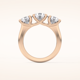 1.92 CT Round Shaped Three Stone Moissanite Engagement Ring