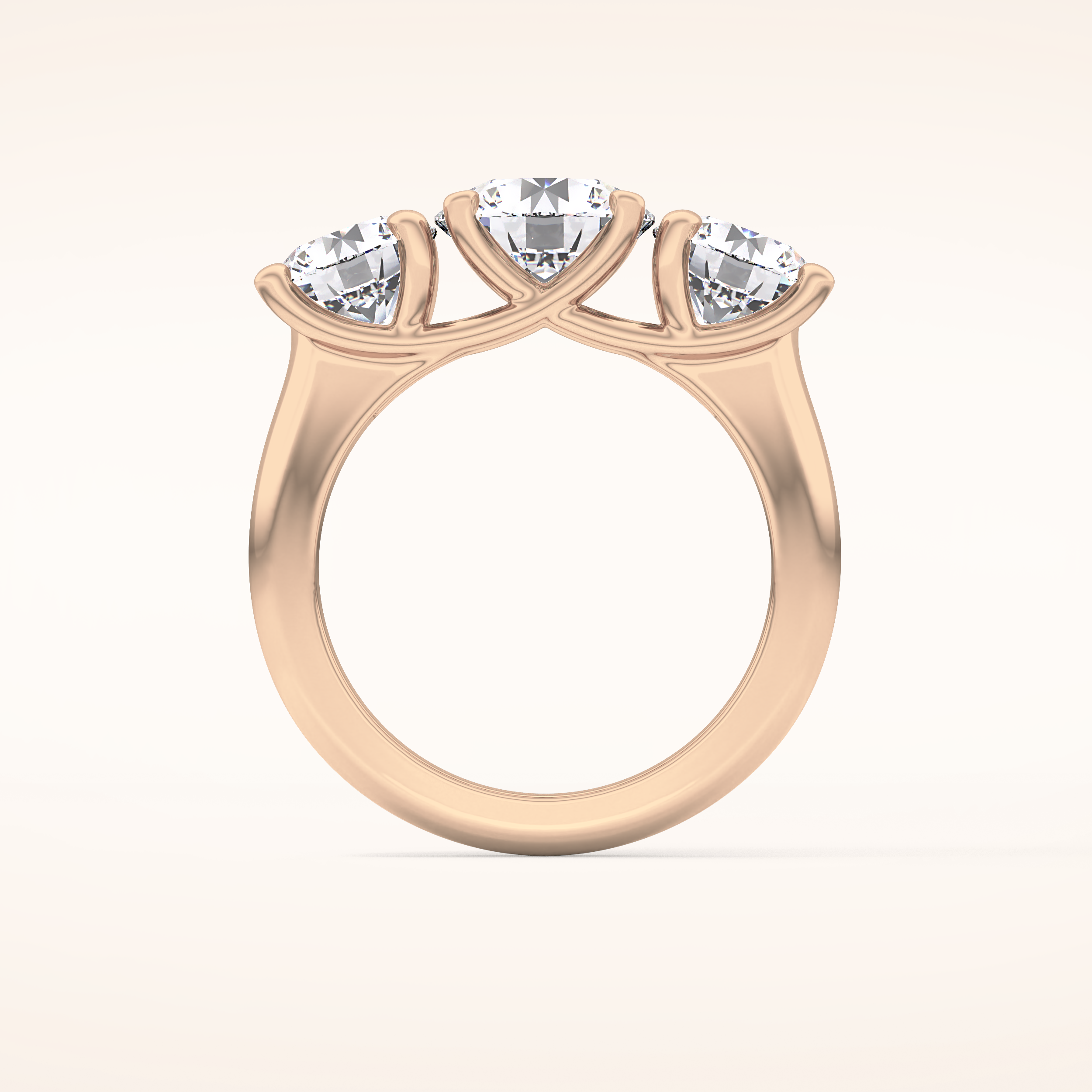 1.92 CT Round Shaped Three Stone Moissanite Engagement Ring