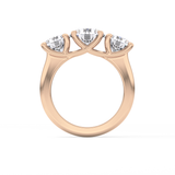 Round Three Stone Lab Grown Diamond Engagement Ring