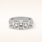 1.92 CT Round Shaped Three Stone Moissanite Engagement Ring