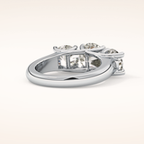 1.92 CT Round Shaped Three Stone Moissanite Engagement Ring