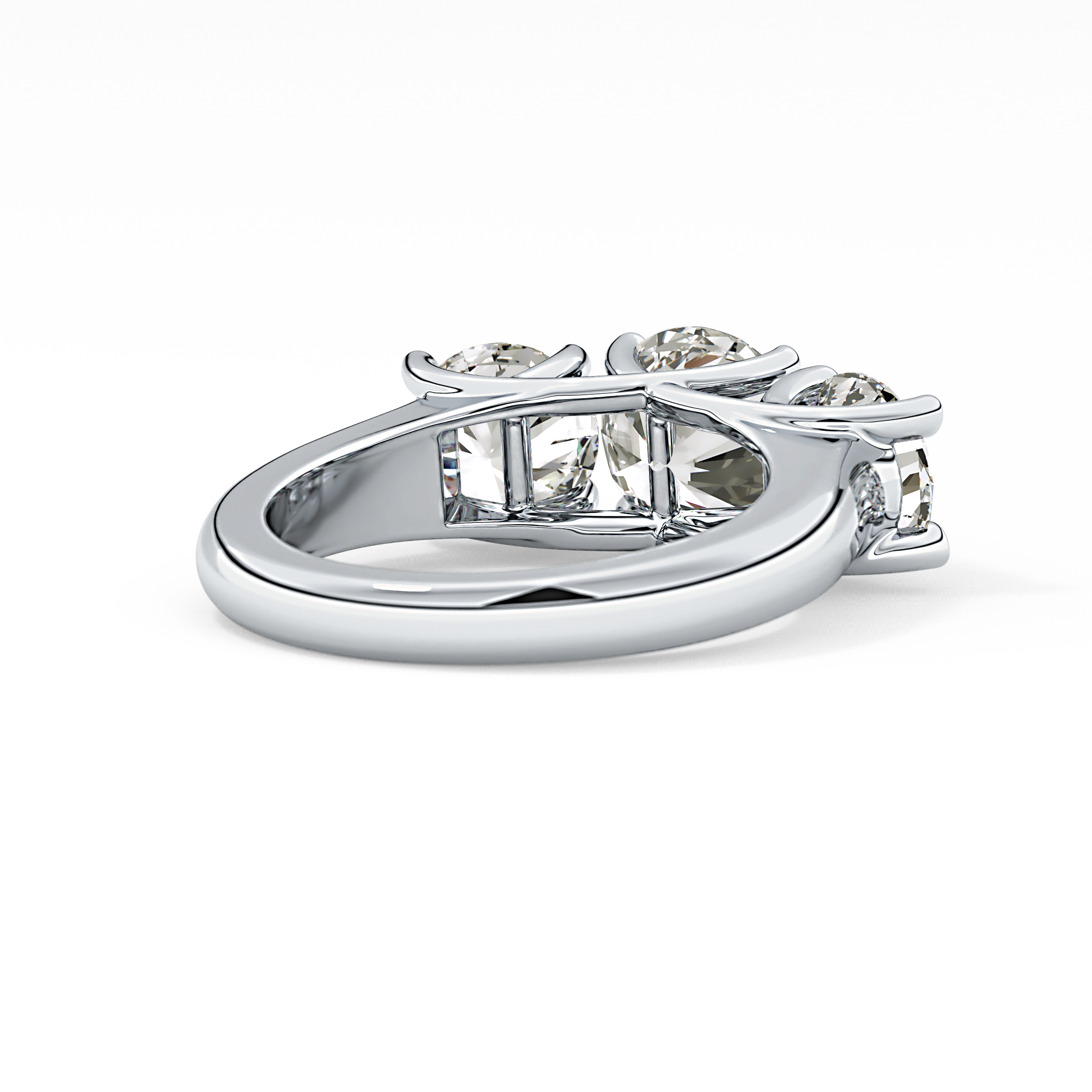 Round Three Stone Lab Grown Diamond Engagement Ring