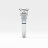 Round Three Stone Lab Grown Diamond Engagement Ring