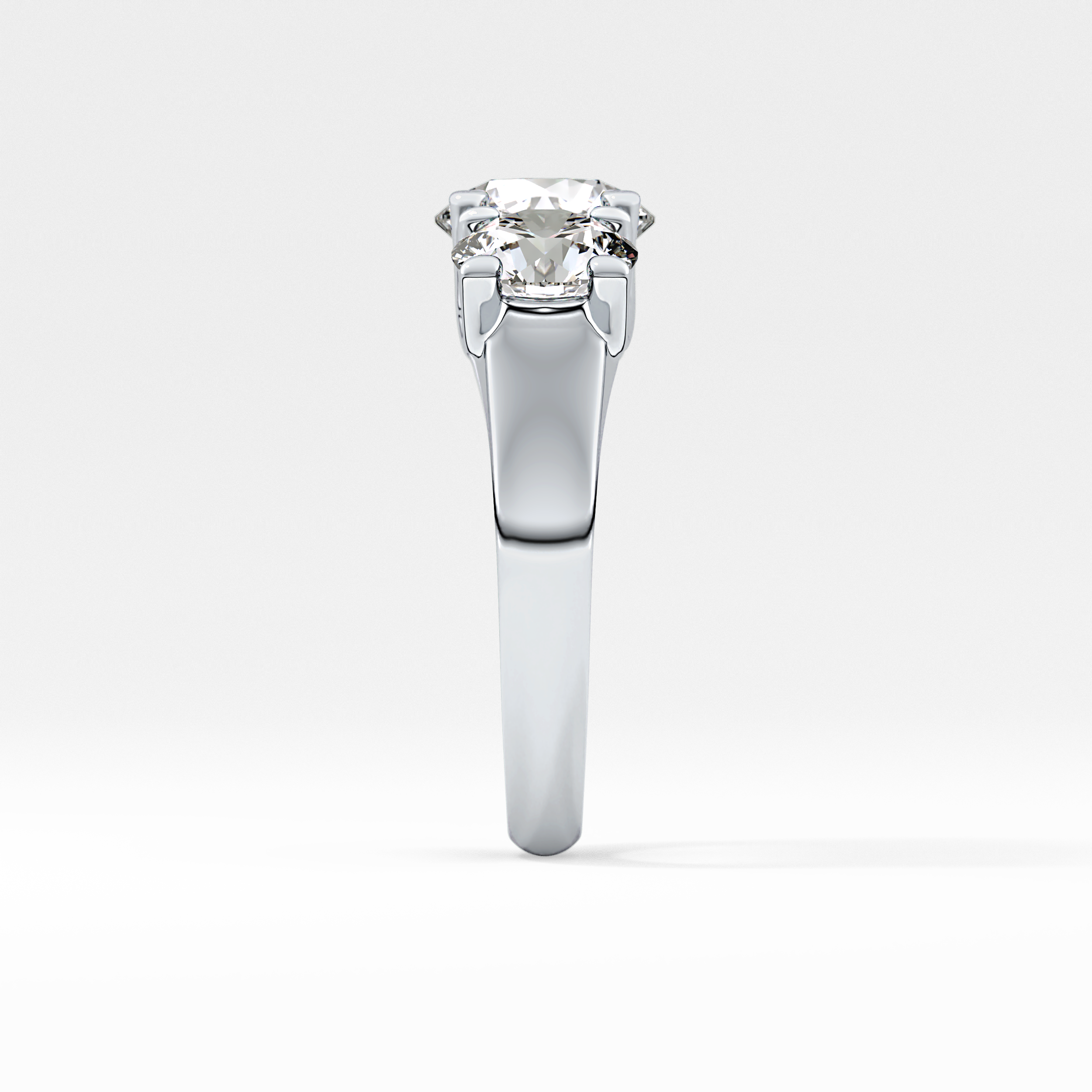 Round Three Stone Lab Grown Diamond Engagement Ring