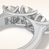 1.92 CT Round Shaped Three Stone Moissanite Engagement Ring