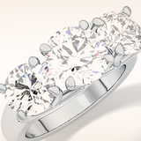 1.92 CT Round Shaped Three Stone Moissanite Engagement Ring