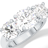 Round Three Stone Lab Grown Diamond Engagement Ring