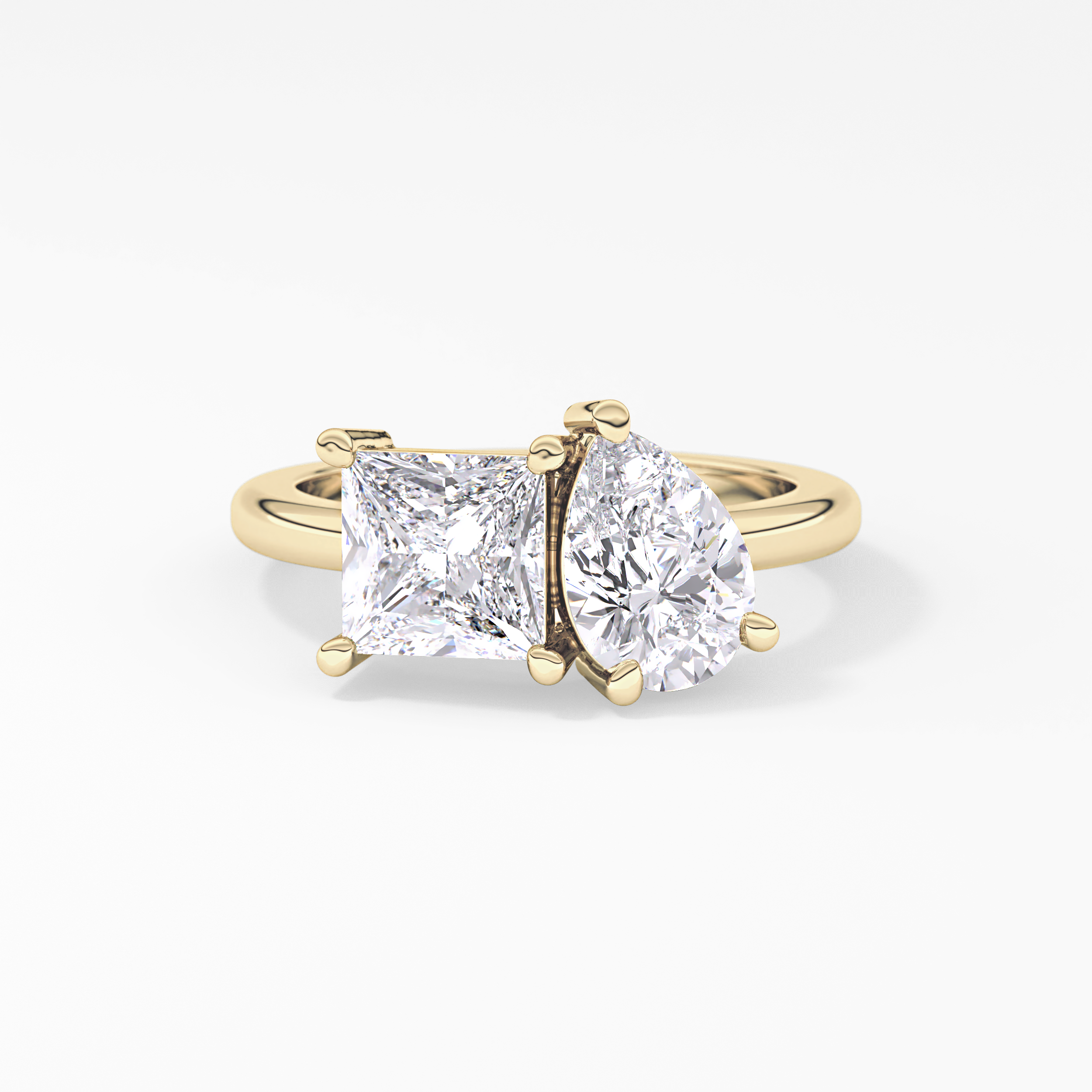 Princess & Pear Toi Et Moi Lab Grown Diamond Engagement Ring