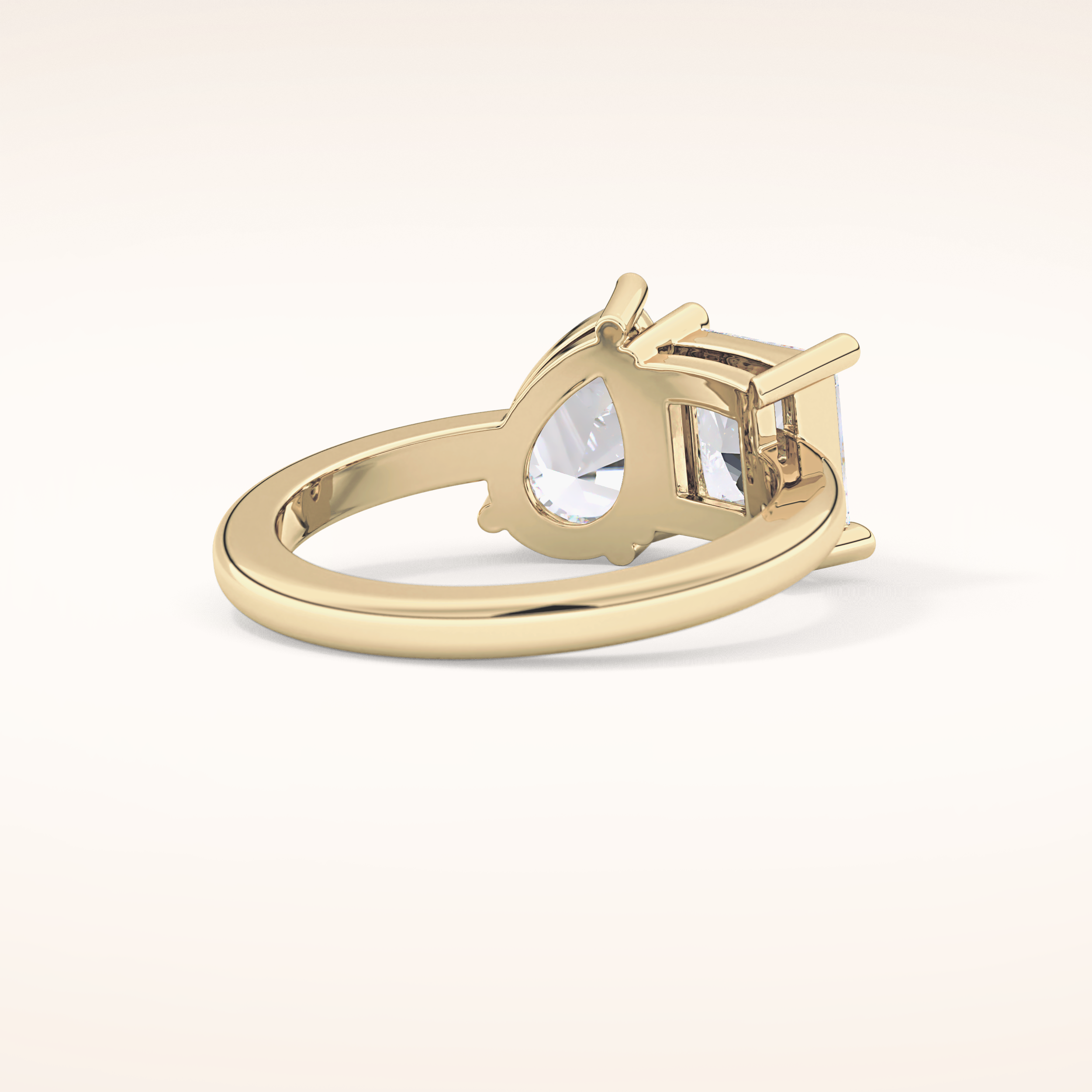 2.38 CT Pear & Princess Shaped Two Stone Moissanite Engagement Ring
