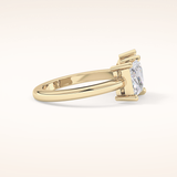 2.38 CT Pear & Princess Shaped Two Stone Moissanite Engagement Ring