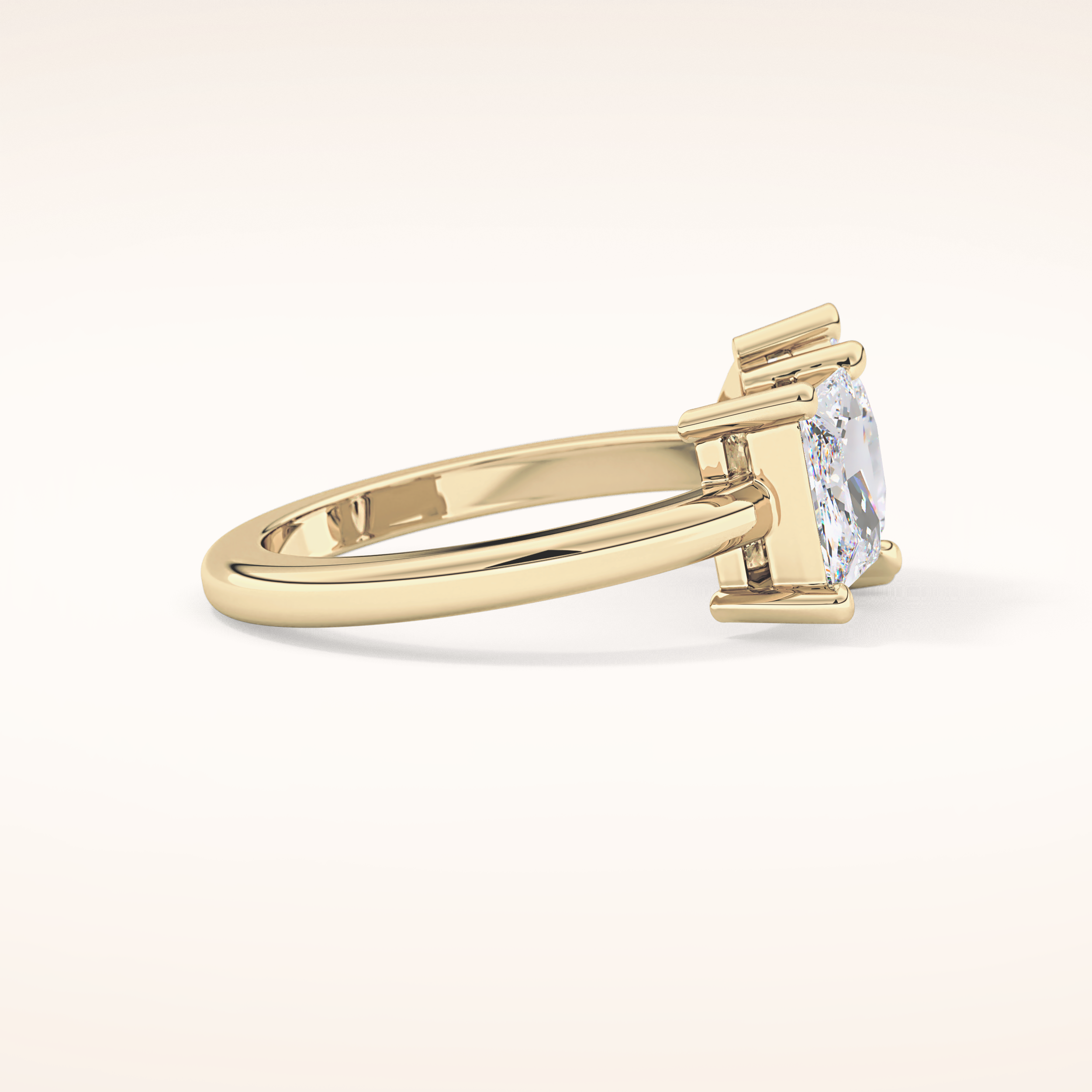 2.38 CT Pear & Princess Shaped Two Stone Moissanite Engagement Ring