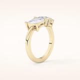 2.38 CT Pear & Princess Shaped Two Stone Moissanite Engagement Ring