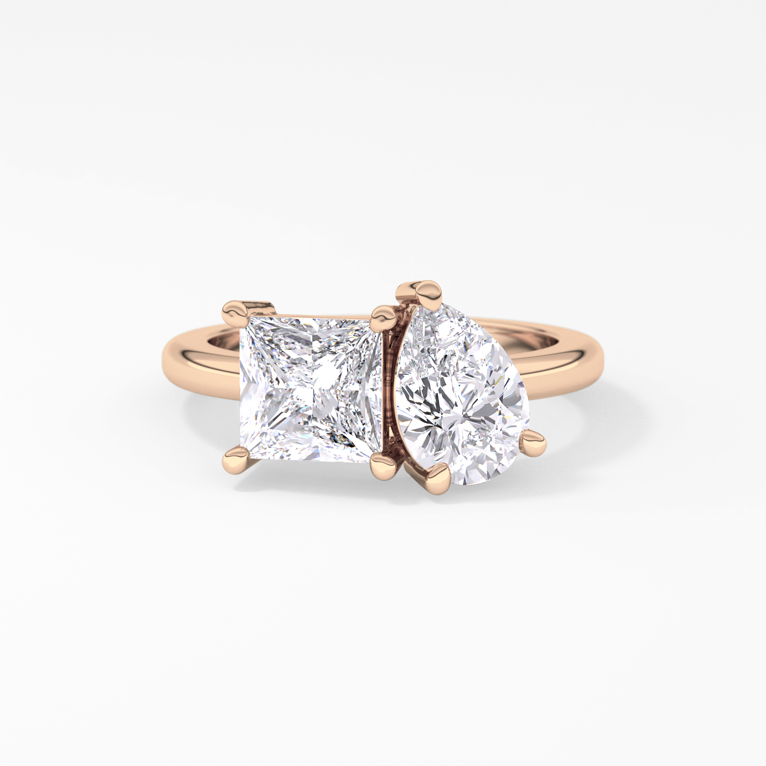 Princess & Pear Toi Et Moi Lab Grown Diamond Engagement Ring