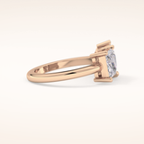 2.38 CT Pear & Princess Shaped Two Stone Moissanite Engagement Ring