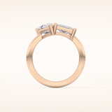 2.38 CT Pear & Princess Shaped Two Stone Moissanite Engagement Ring