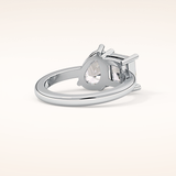 2.38 CT Pear & Princess Shaped Two Stone Moissanite Engagement Ring